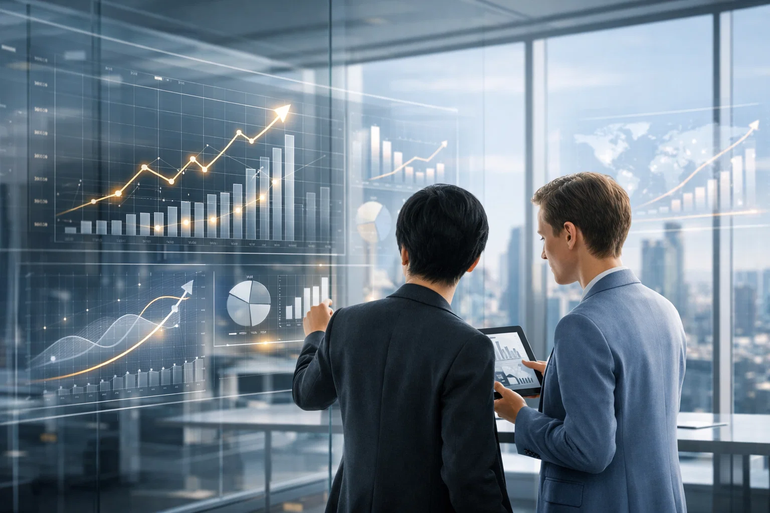 Global forex SEO performance review showing organic growth charts, conversion metrics and analytics dashboards.