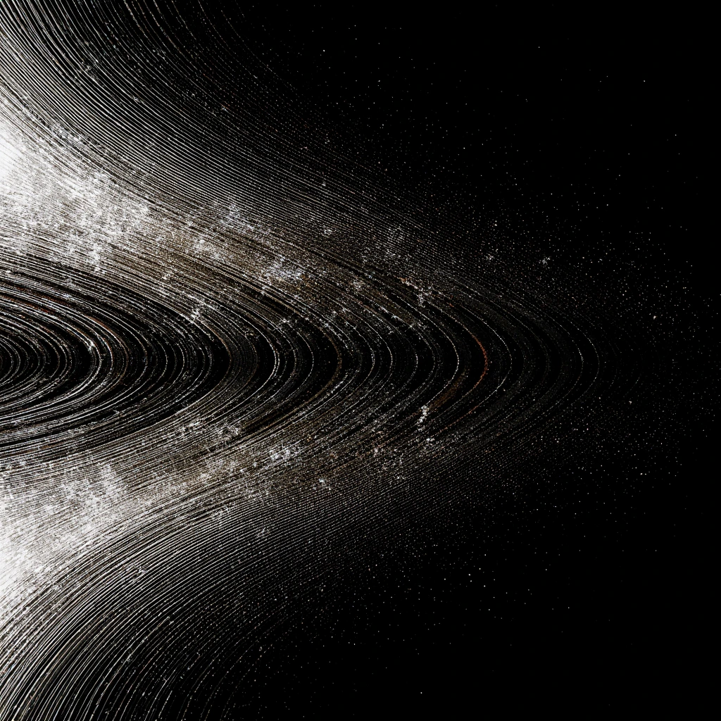 Smooth, flowing lines and gradients from black to white, simulating Wi-Fi signals or digital waves.
