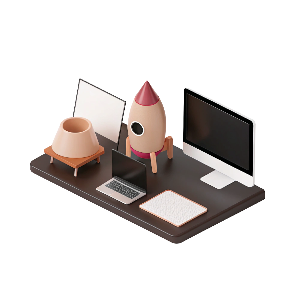 A 3D composition that visualizes startups and early-stage companies.